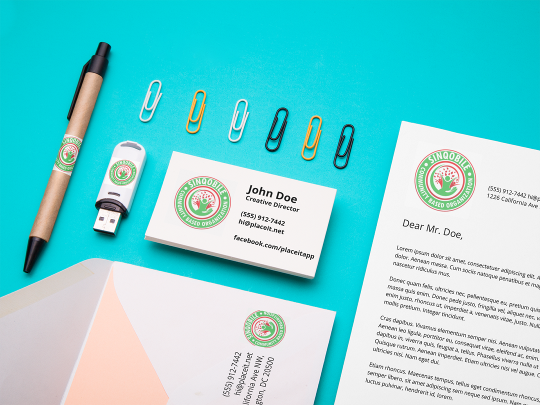 Sinqobile branding stationery